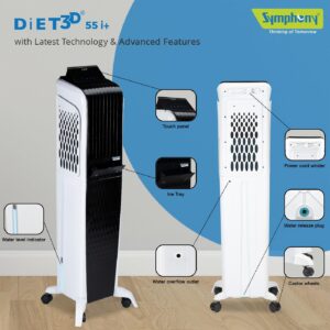 Symphony Diet 3D 55i Tower Air Cooler 55L with Remote — Portable Tower Air Cooler (55 L)