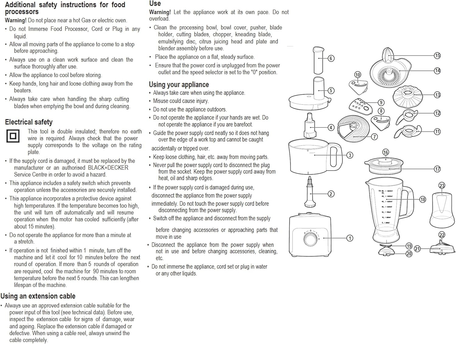 Black+Decker 5‑in‑1 Food Processor FX775‑B5 750W