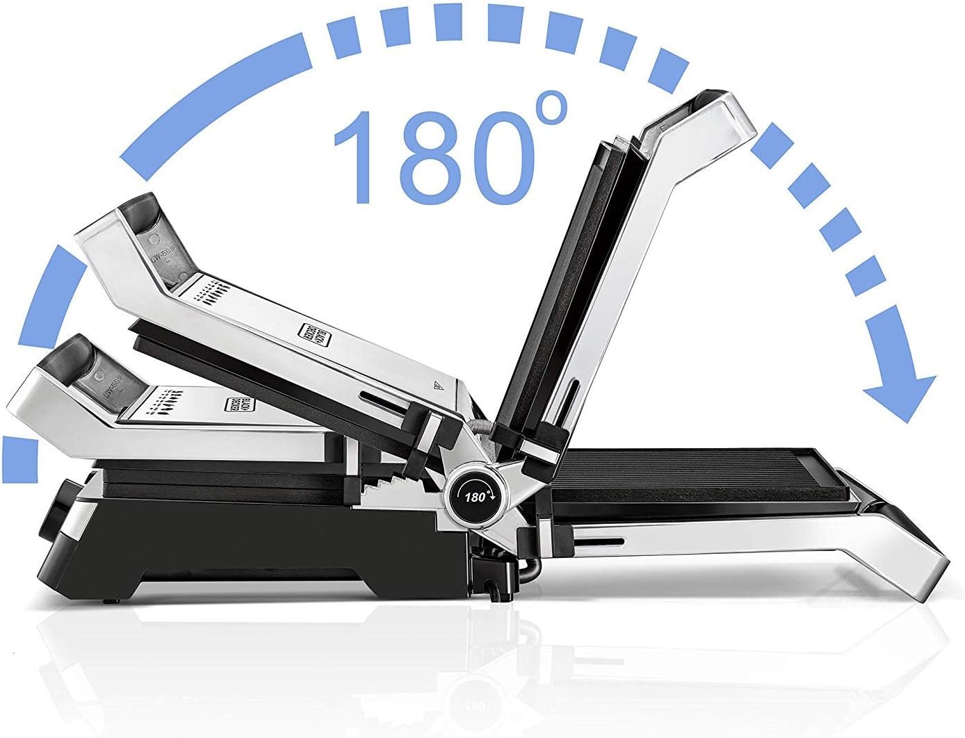 Black+Decker 2000W Family Health Grill  Family Health Grill with 180° Hinge – 5‑in‑1 Healthy Electric Grill